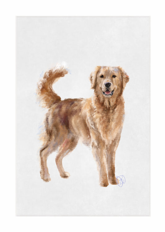 'Happy you're home' Golden Retriever